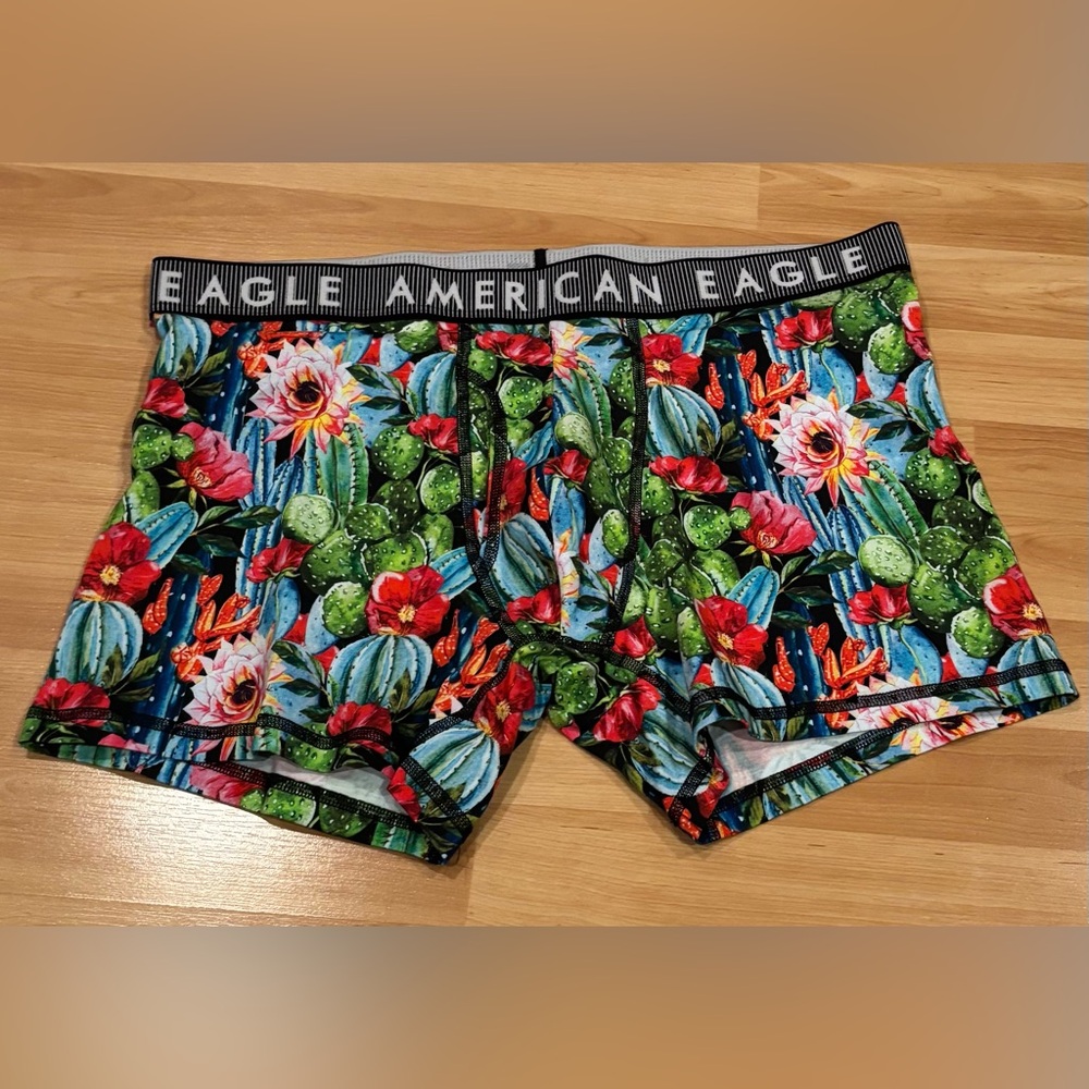 5/$25 American Eagle Floral‎ Cactus Boxer Briefs - Multicolor